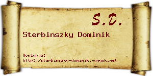 Sterbinszky Dominik névjegykártya