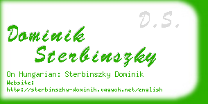 dominik sterbinszky business card